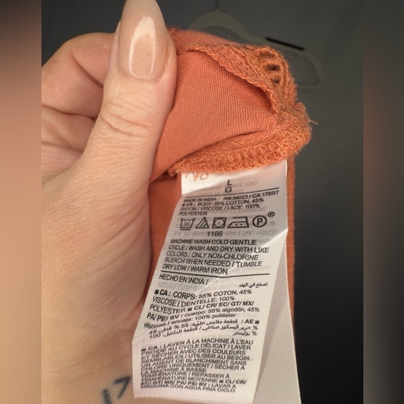 OLD NAVY Orange V-Neck Top With Flutter Sleeves Size Large NWOT - Picture 10 of 10